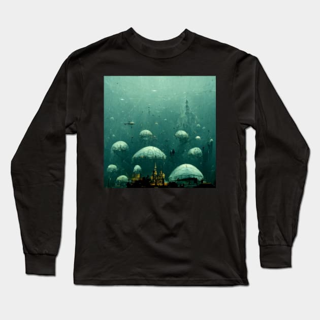 The Mysterious City of Atlantis Long Sleeve T-Shirt by Cakeboard Designs